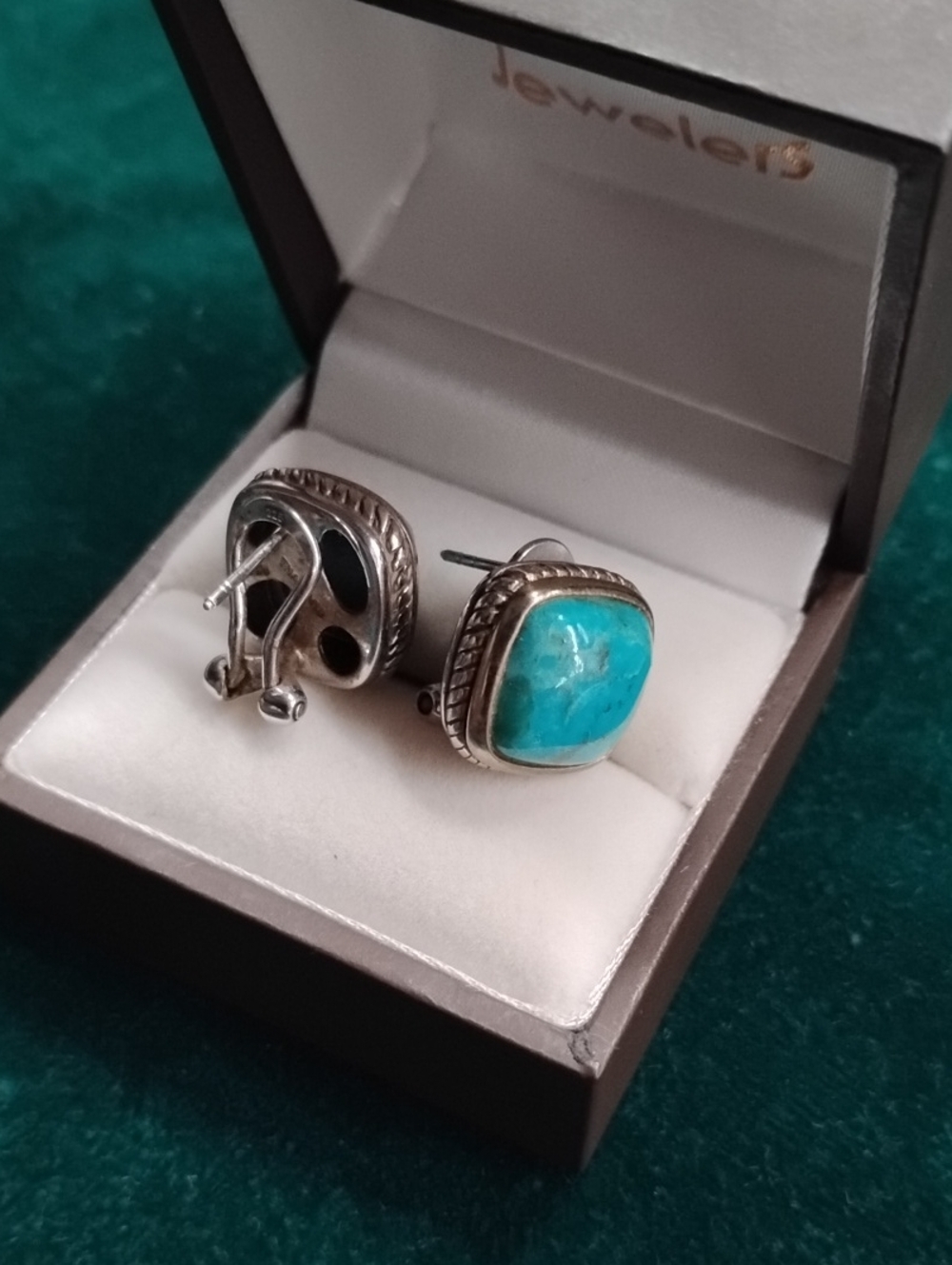 Turquoise And Silver Earrings - Picture 4 of 4